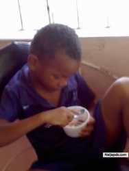 HE IS IN TO HIS ICECREAM!!!!REALLY