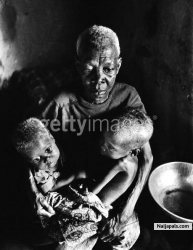 A family in Biafra, a secessionist state in Nigeria, 1970.