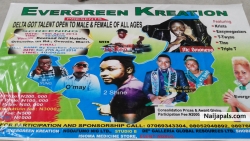 EVERGREEN KREATION present Delta got talent 2014, to participant 3000 naira only, first price 200,000, second price 100,000 third price 50,000