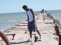 at the  beach