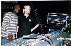 Frankie recording an Artist at music studio in London
