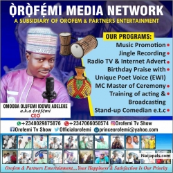 Ọ̀rọ̀fẹ́mi the general of Entertainments