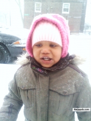 my god baby playing in the snow she was so cold lol