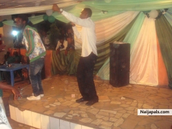 performing on the stage in KD