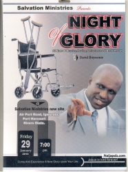 you are invited to (Salvation Ministries Glorious Chapel ) Night of glory