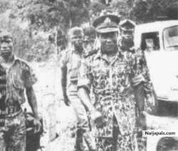 1969, Major General Philip Efiong returning from a visit to a refugee camp in Nto Edino in present-day Akwa Ibom State