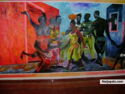 Beautiful mural in Hotel Hispaniola in the Dominican Republic.