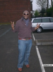 am on street smiling