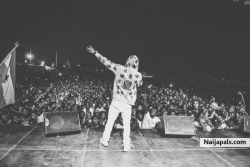 on stage