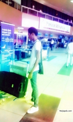 about to fly in a large bird wing