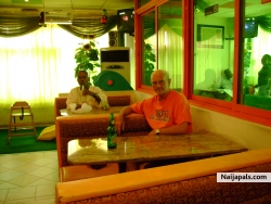 I am at a restaurant in Lagos.