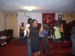 me being my goofy self @ church