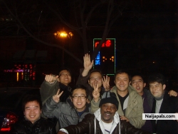 surrounded by fans
