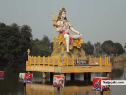http://ijiya.com/8235807 - Lord Shiva statue at Chandrika Devi, Lucknow, Uttar Pradesh, India. God Shiv Statue in the water of Pond.