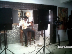 on set during my video shoot.