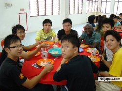 At camp getting ready to eat (makan)