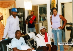 Mr.Magic with Bob Manuel, Queen Nwokoye & others on the set of The Cabal