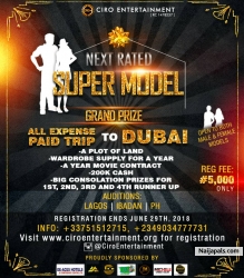 WIN A TRIP TO DUBAI WITH NEXT RATED SUPER MODEL COMPETITION