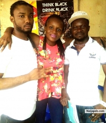 HRM Ozo Akajiofor Igbo II known as Don Prince a.k.a Sampe Master with Eze Umuikorobia and Ebere Don on Movie  Set