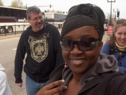 me in chicago on a school trip....orchesta directors in the back...