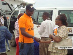 Archie and Mrs. Charity of NTA News during the Presidential Visit.