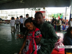 ma babee gurl and i chilling out in our native cloths.....
