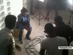 on set during my video shoot.