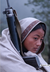 Female Gurkha fighter
