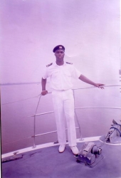 On my ceremonial wear onboard a Vessel