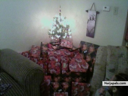 EDWARD JR'S IDEA OF WRAPPING GIFTS, WITH THE SAME WRAPPING PAPER, LOL