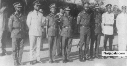 1969, at parade to celebrate the Second Independence Anniversary of Biafra; General Effiong is fourth from left; General Ojukwu, Head of State, is fifth from lef