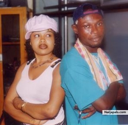 Mr.Magic with Nkiru Slyvanus on the set of Unknown Evil (2004)
