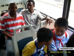 Broda and I on Chinese city bus.