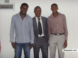 L-R Dayo, Daniel and Me after church