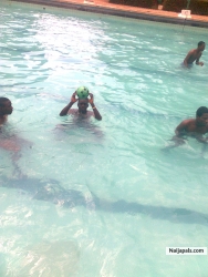 Playing ball inside water