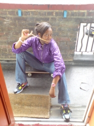 Staying fly with my skateboard and rope chain!