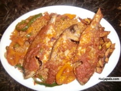 Jollof rice and friend fish