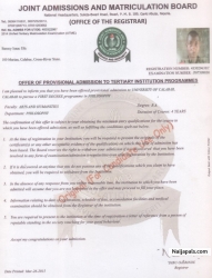 ProfSpyze unical admission letter