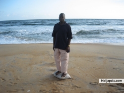 at the beach in monrovia