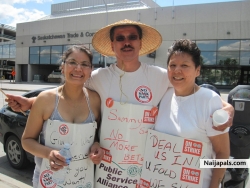 me and my friend and another lady we are on strike right now