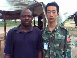 with a military friend in China