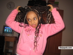 displaying her new hairstyle