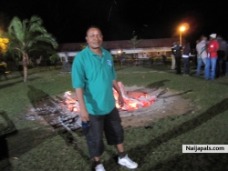 At camp fire in Obudu cattle ranch