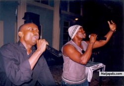 Poetic performing at an event.