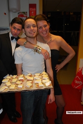 MY SWEET SON JEFFREY AND HIS COLLEGUES, GREAT COOK.(GREY SHIRT)