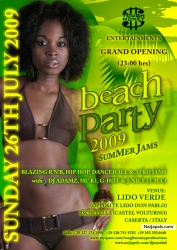 toughmoney beach party in naples, italy.
