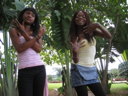 me and my best friend jokin about! in mpark abuja last summer!