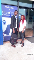 Photo taking at BlueCrest University in Liberia