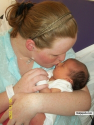 mother daughter kiss