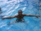 In pool with friends